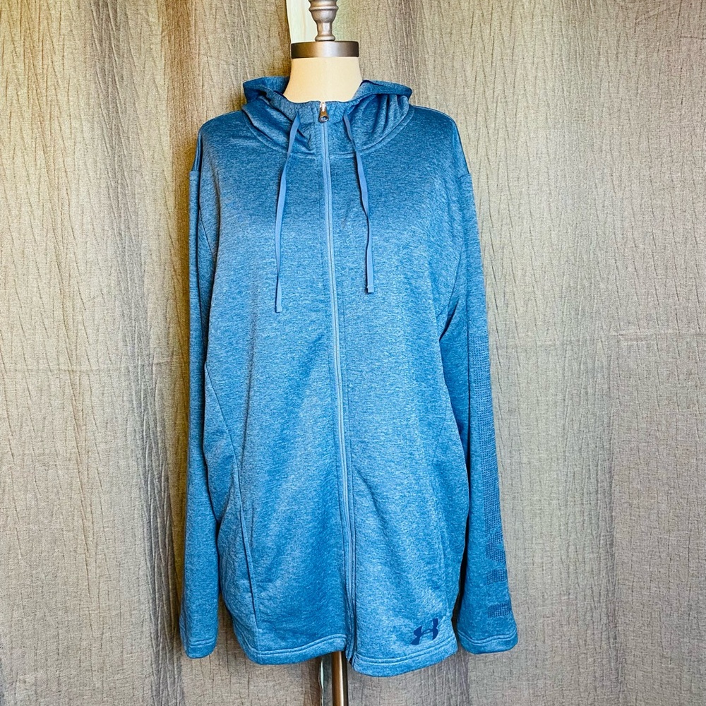 Under Armour loose logo light weight cold gear full zip terry hoodie jacket